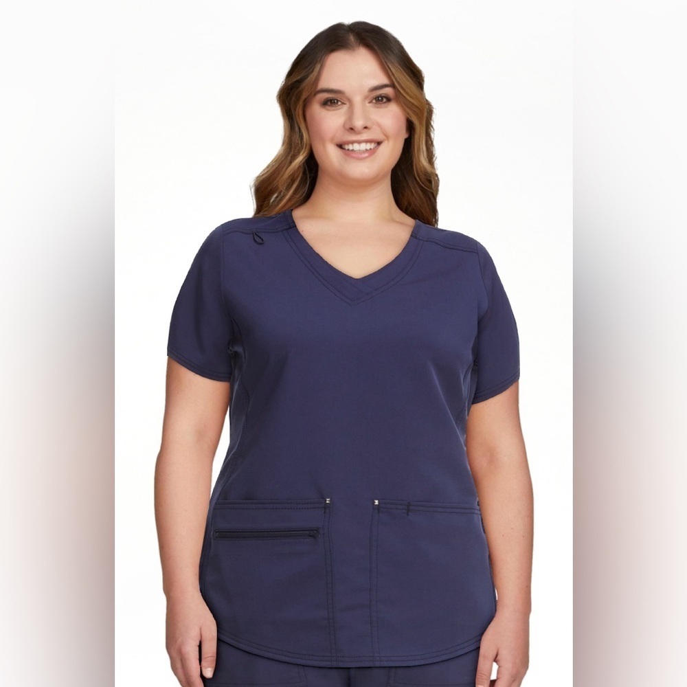 Scrubstar Scrubs Top Women's Navy Blue V-Neck Size M